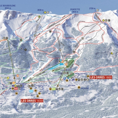 a slope map of the ski resort of les Orres